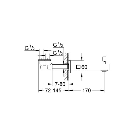 Snapas vannidele GROHE EuroCube 170 mm, 13304000