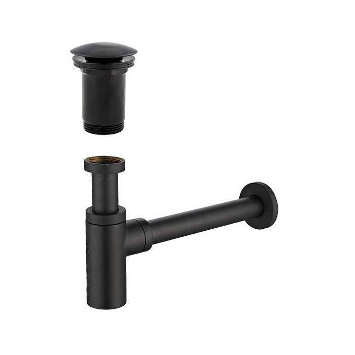 Siphon for sink ALCA PLAST 1 1/4"" x 32 mm, black