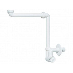 Siphon space-saving for sink with sediment trap, without vent HL 1 1/4"" x 40 mm, HL137/40
