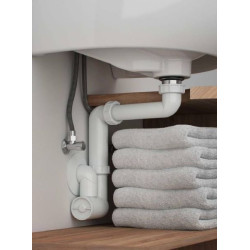 Siphon space-saving for sink with sediment trap, without vent HL 1 1/4"" x 40 mm, HL137/40
