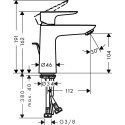 Washbasin mixer with pop-up waste HANSGROHE Talis E 110, 71710670