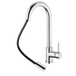 Kitchen sink mixer with pull-out hose BUGNATESE Kobuk (Various finishes available)