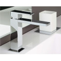 BUGNATESE Tetris sink mixer, chrome / brushed nickel / black-matt