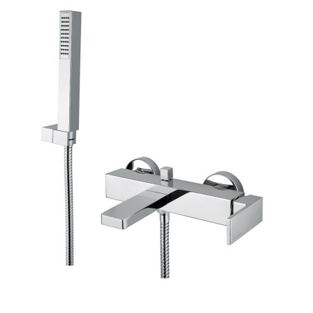 BUGNATESE Tetris bath mixer, chrome / brushed nickel / matte black