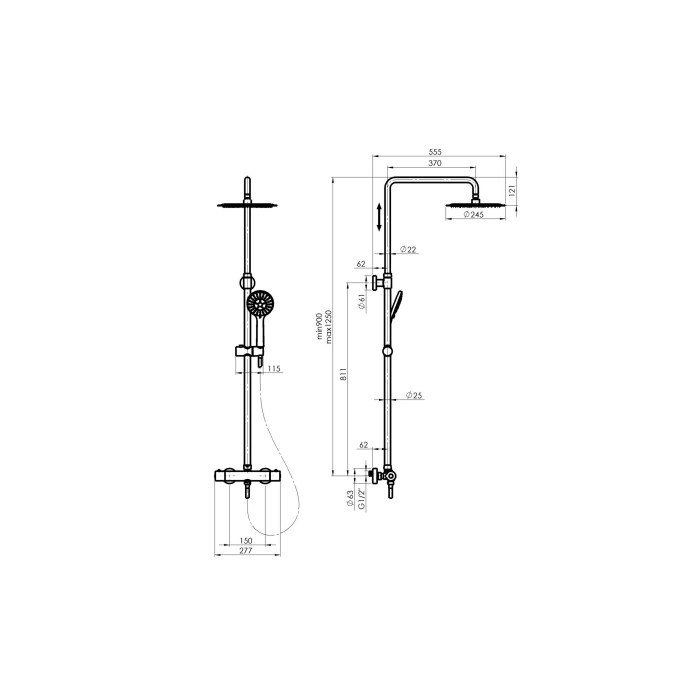 Dušikomplekt RUBINETA OLO (BK) + THERMO-15 (BK)