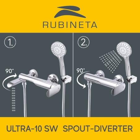 RUBINETA ULTRA-10/K (SW) (BK) mixer for bath, black matte
