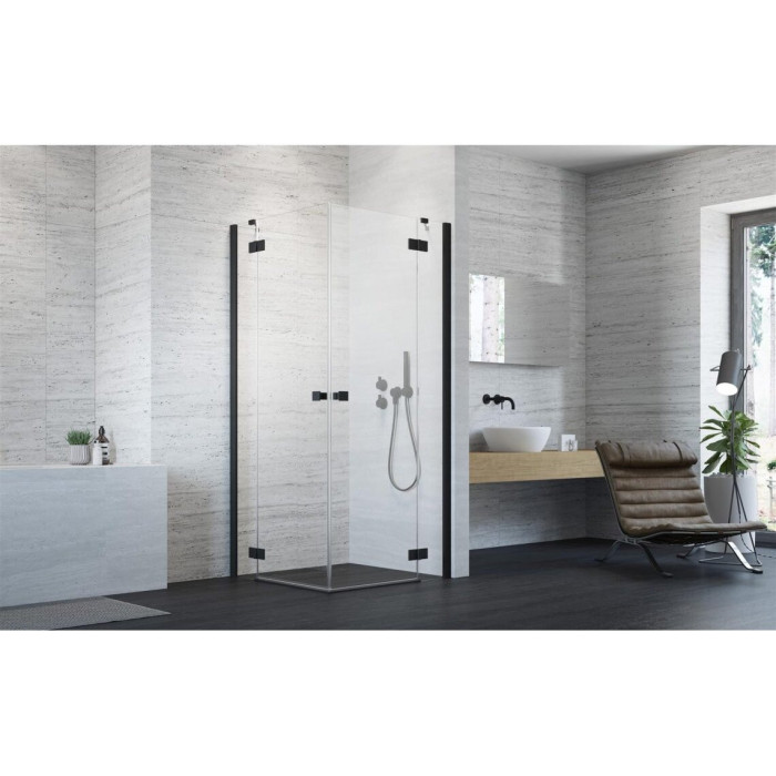 Corner shower cabin RADAWAY Essenza New Black KDD