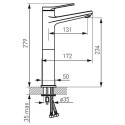 Смеситель для раковины FERRO Stratos Black 234 мм, BSC2LBL