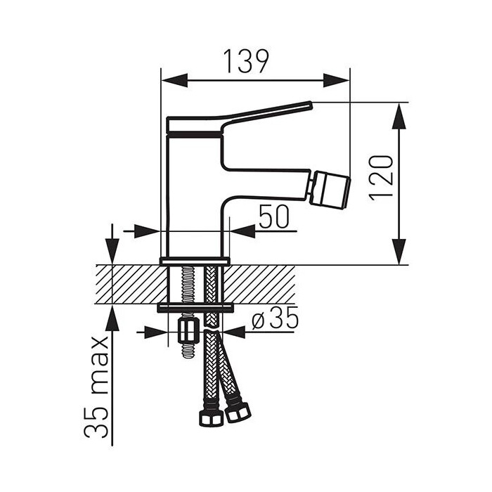 Bidet mixer FERRO Stratos Black, BSC6BL