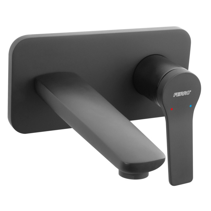 Seinale paigaldatav kraan FERRO Stratos Black 180 mm, BSC3PABL