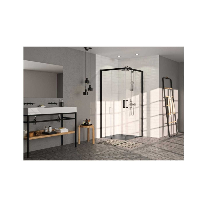 Square shower cabin HÜPPE Black Edition Classics 2 (900 x 900 mm), H-2000 mm