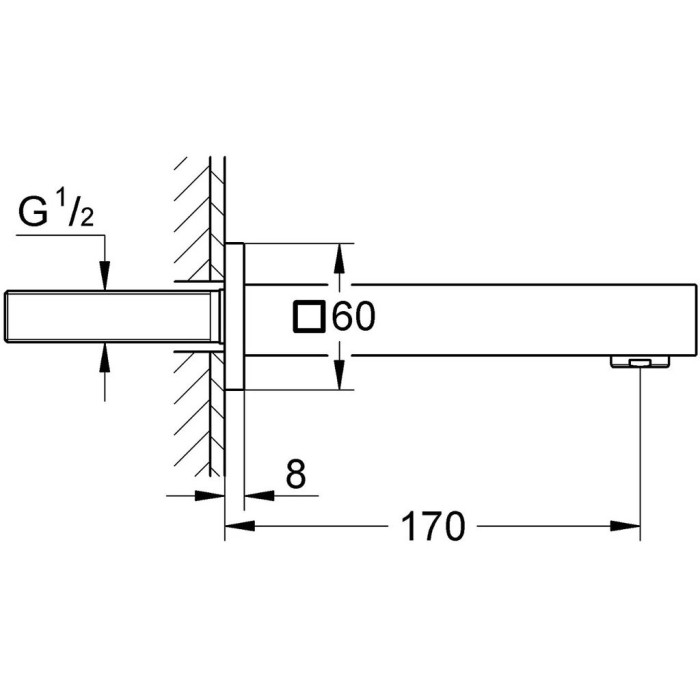 Snapas vannidele GROHE EuroCube 170 mm, 13303000