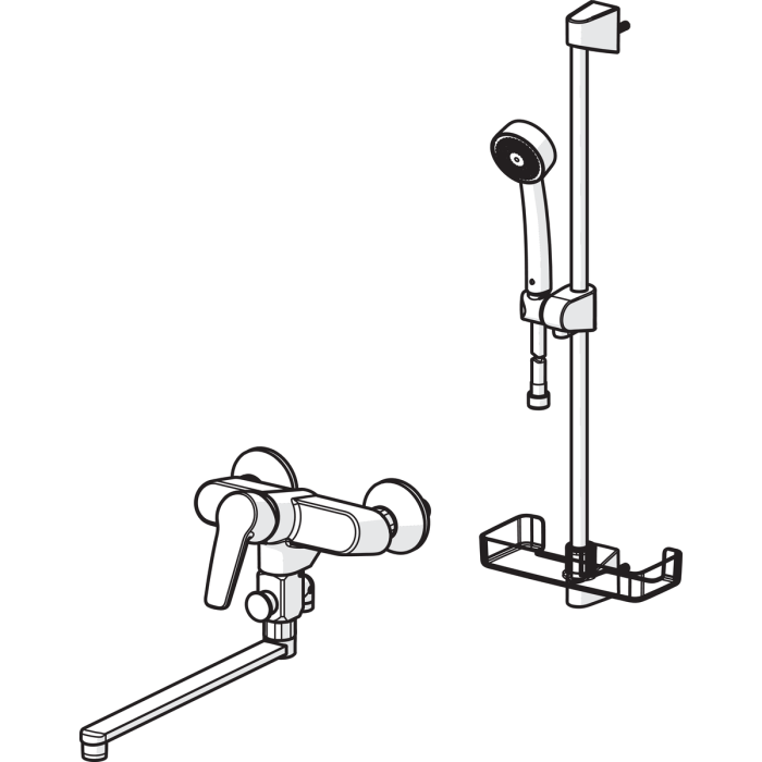 Bathroom mixer with shower stand ORAS Saga, 3945Y
