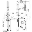Kitchen mixer with valve for dishwasher ORAS Optima, 2729F