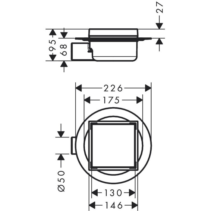 Трап HANSGROHE RainDrain Spot, 56112800