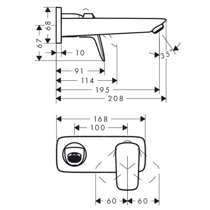 Potisegaja segisti kraanika HANSGROHE Logis 195 mm, 71220000