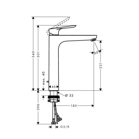 Смеситель для раковины HANSGROHE Logis E с 230, 71162000