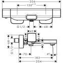 Termostaatiline vann - dušisegisti HANSGROHE Ecostat E, 15774000