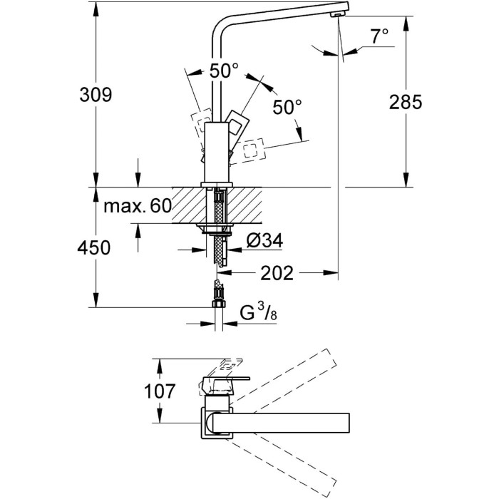Köögisegisti GROHE Eurocube, 31255000