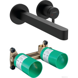 Seinale paigaldatav kraanikauss segisti koos seinale paigaldatava osaga HANSGROHE Finoris 76050670 + 13622180