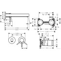 Seinale paigaldatav kraanikauss segisti koos seinale paigaldatava osaga HANSGROHE Finoris 76050670 + 13622180
