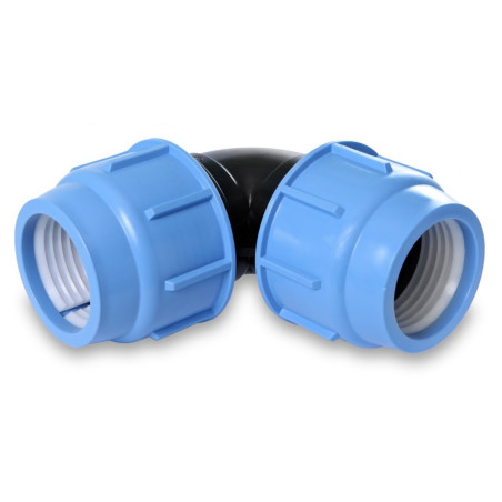 Пластиковый зажимной уголок для PE трубы SAB 25 x 90°