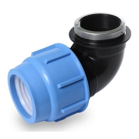 Plastikust kinnitatav küünarnukk PE torule SAB 40 x 1 1/4"" keskel