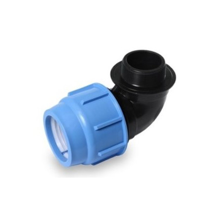 Пластиковая зажимная elbow для PE трубы SAB 90 x 4"" наружная