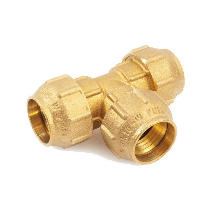 Brass three-way fitting for PE pipe GENERAL DETAILS 40 x 40 x 40