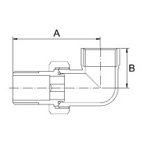 Nurga lahtivõetav konnektor kroom (läikiv) PROFACTOR 3/4" x 3/4" 2