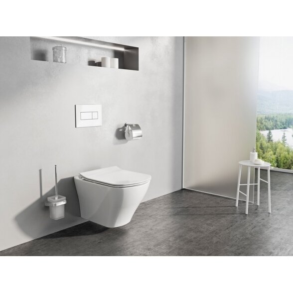 Rippuv tualettpott RAVAK Classic RimOff õhukese kaanega Classic SLIM soft close, GL20X01671 2